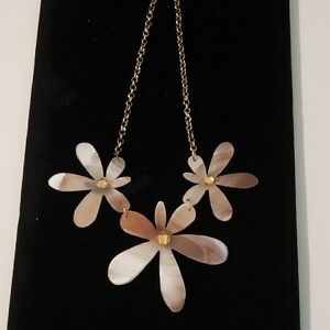 Trendy Brown and Cream Floral Necklace